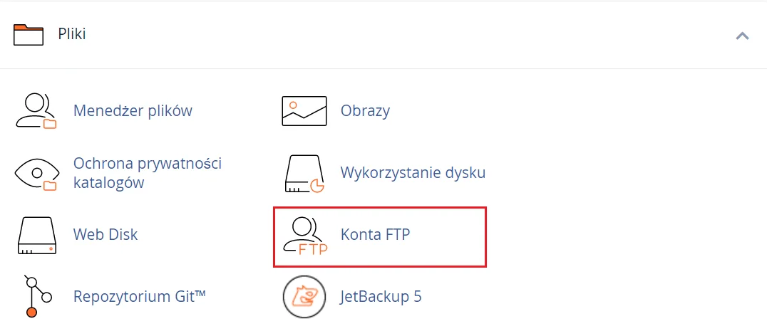 Jak dodać nowe konta FTP w panelu klienta cPanel?