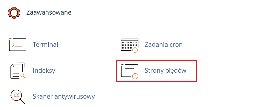 Jak zdefiniować wygląd stron błędów w panelu cPanel?