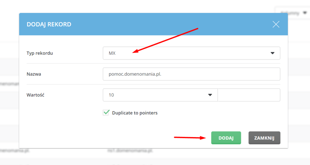 Jak dodać nowy rekord MX w panelu DirectAdmin?