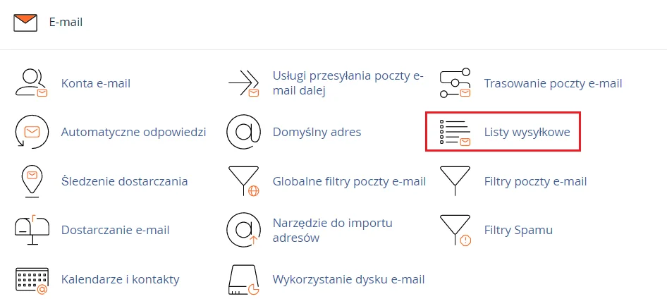 Utworzenie listy mailingowej (wysyłkowej) na koncie