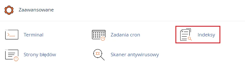 Zmiana indeksów dla katalogów na hostingu WWW