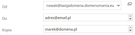Adres e-mail wpisany w polu DW oznacza, że nie jest on głównym odbiorcą przesyłanej korespondencji. Pole DW służy do wysyłania wiadomości grupowych z jawną listą adresową.