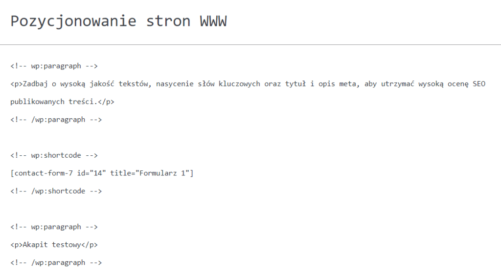 Edytor HTML wpisów i szablonu WordPress » Domenomania.pl