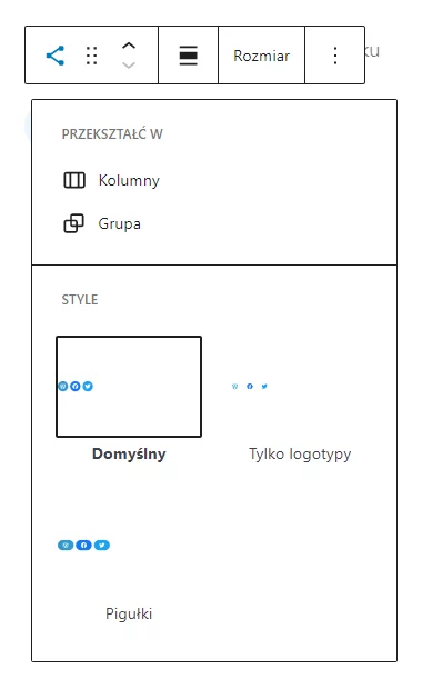 Nadaj unikalny styl publikowanym ikonom społecznościowym