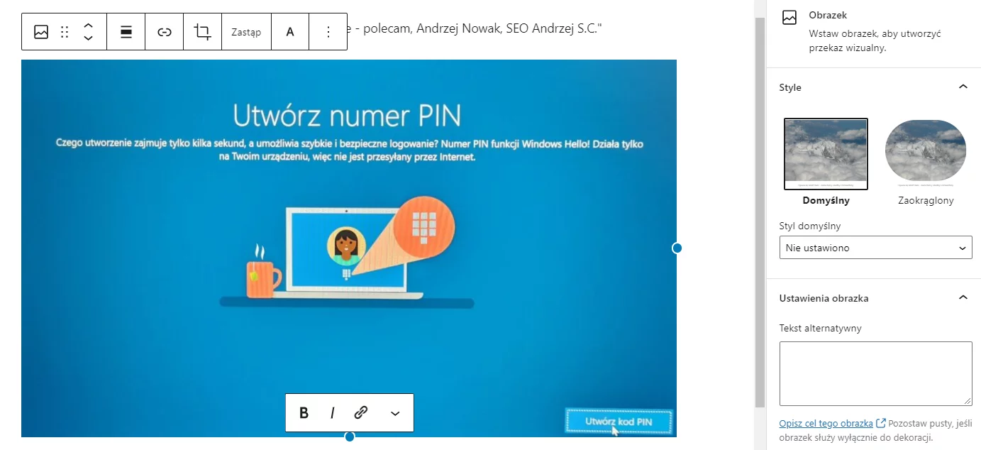 Skonfiguruj wygląd zdjęcia widocznego we wpisie WordPress aby przyciągnąć uwagę użytkownika