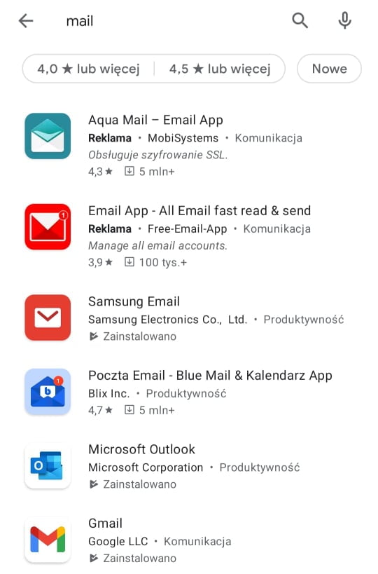 Najlepsze programy pocztowe na Androida