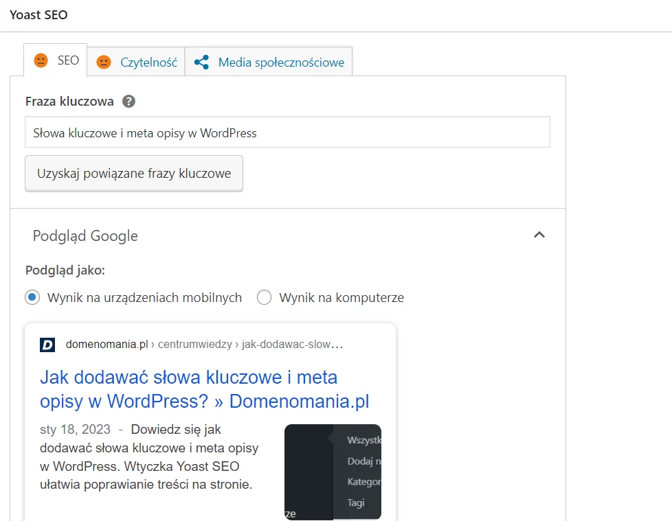 Wprowadź fazę kluczową 
