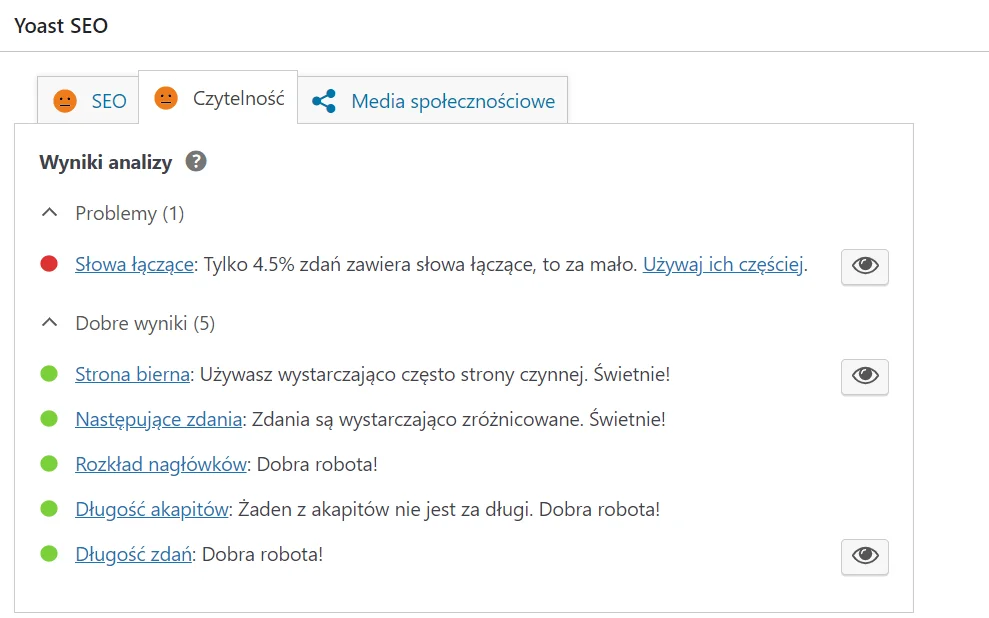 Popraw treść zgodnie z wynikiem analiz