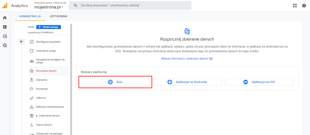 Dostępne platformy strumienia danych
