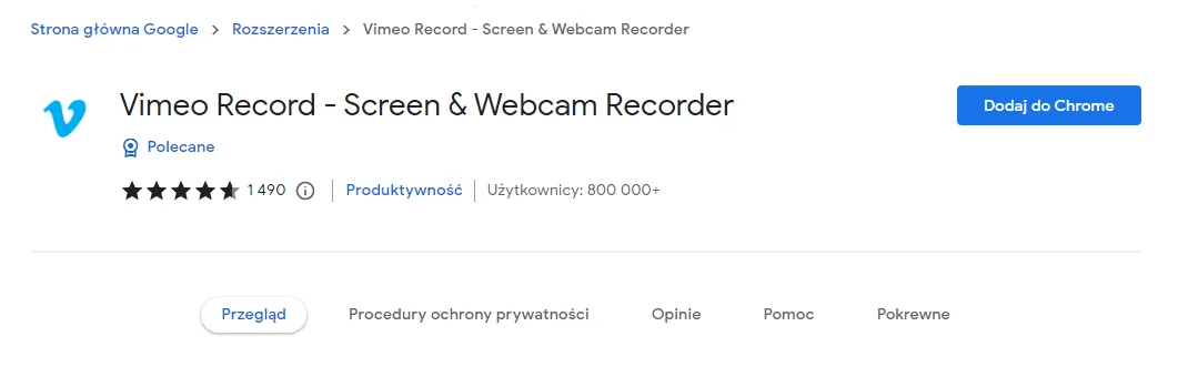 Po prostu kliknij Dodaj do Chrome, aby zainstalować rozszerzenia do Google Chrome