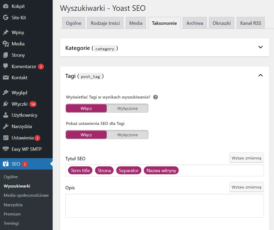 Yoast SEO dla WordPressa - jak wykorzystać tagi dla SEO i wyłączyć ich indeksowanie