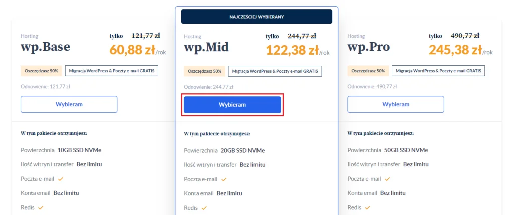 Zakup hostingu dla WordPress: Krok 1